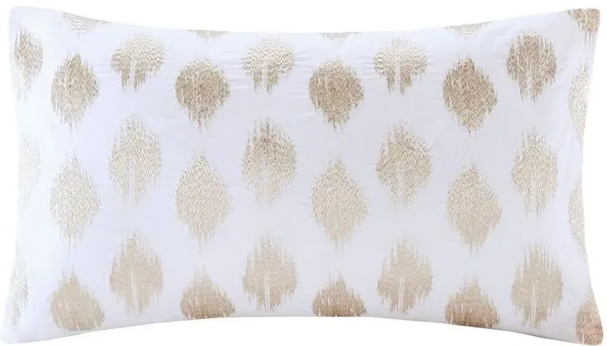 Olliix by INK+IVY Copper Stella Dot Cotton Oblong Pillow