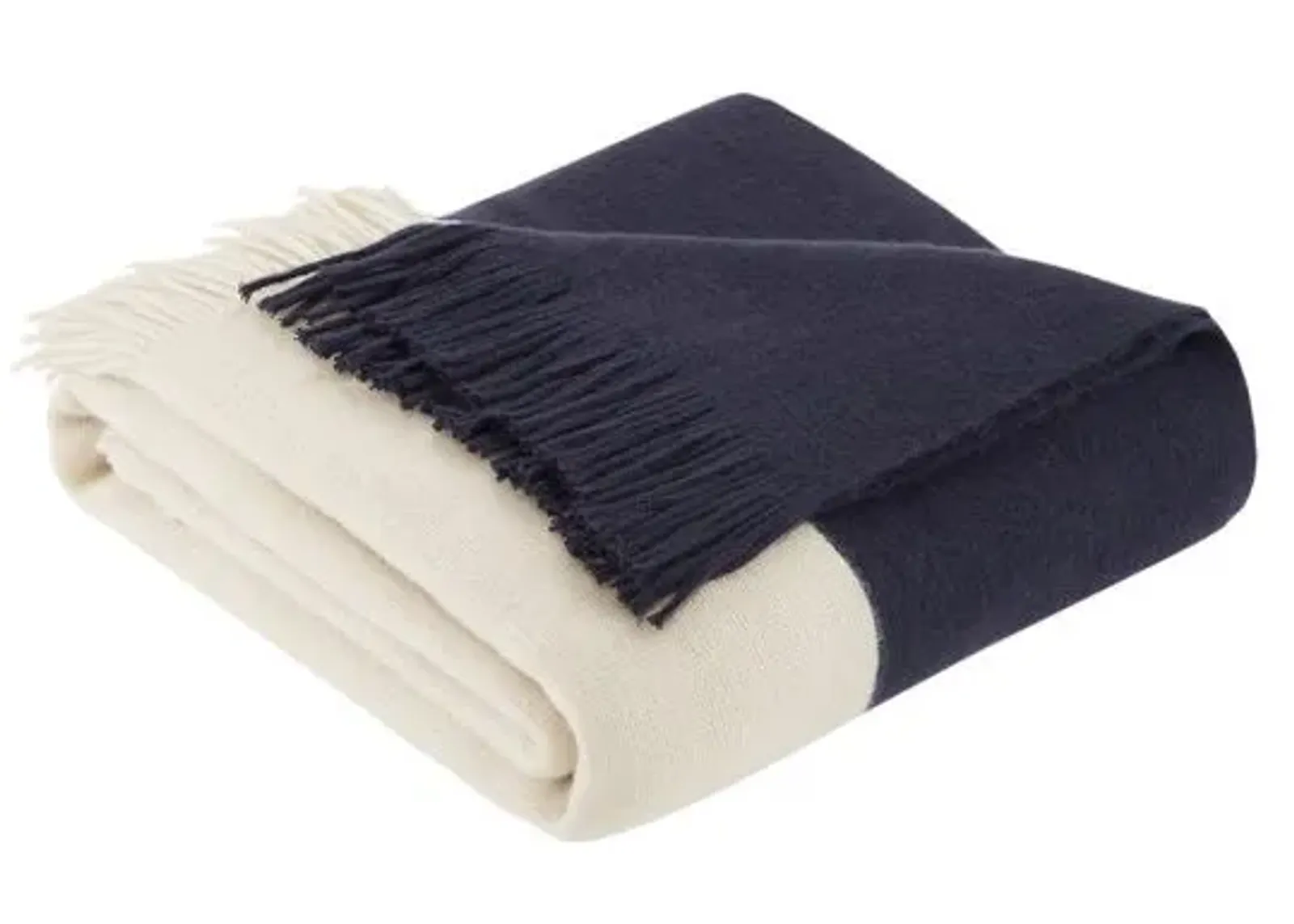 Olliix by INK+IVY Stockholm Navy 50" x 60" Color Block Faux Cashmere Throw