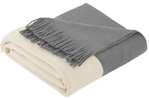 Olliix by INK+IVY Stockholm Grey 50" x 60" Color Block Faux Cashmere Throw