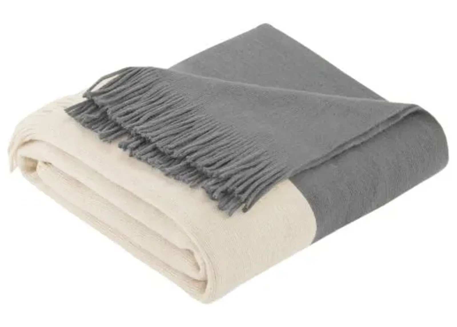 Olliix by INK+IVY Stockholm Grey 50" x 60" Color Block Faux Cashmere Throw