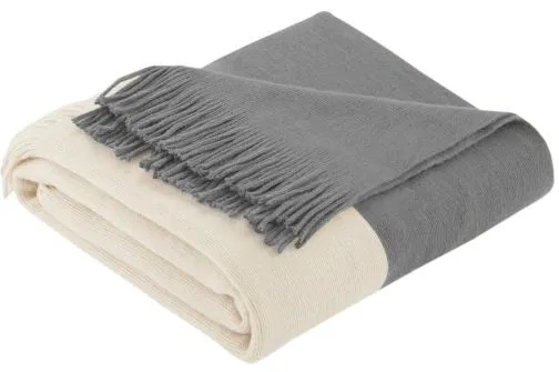 Olliix by INK+IVY Stockholm Grey 50" x 60" Color Block Faux Cashmere Throw