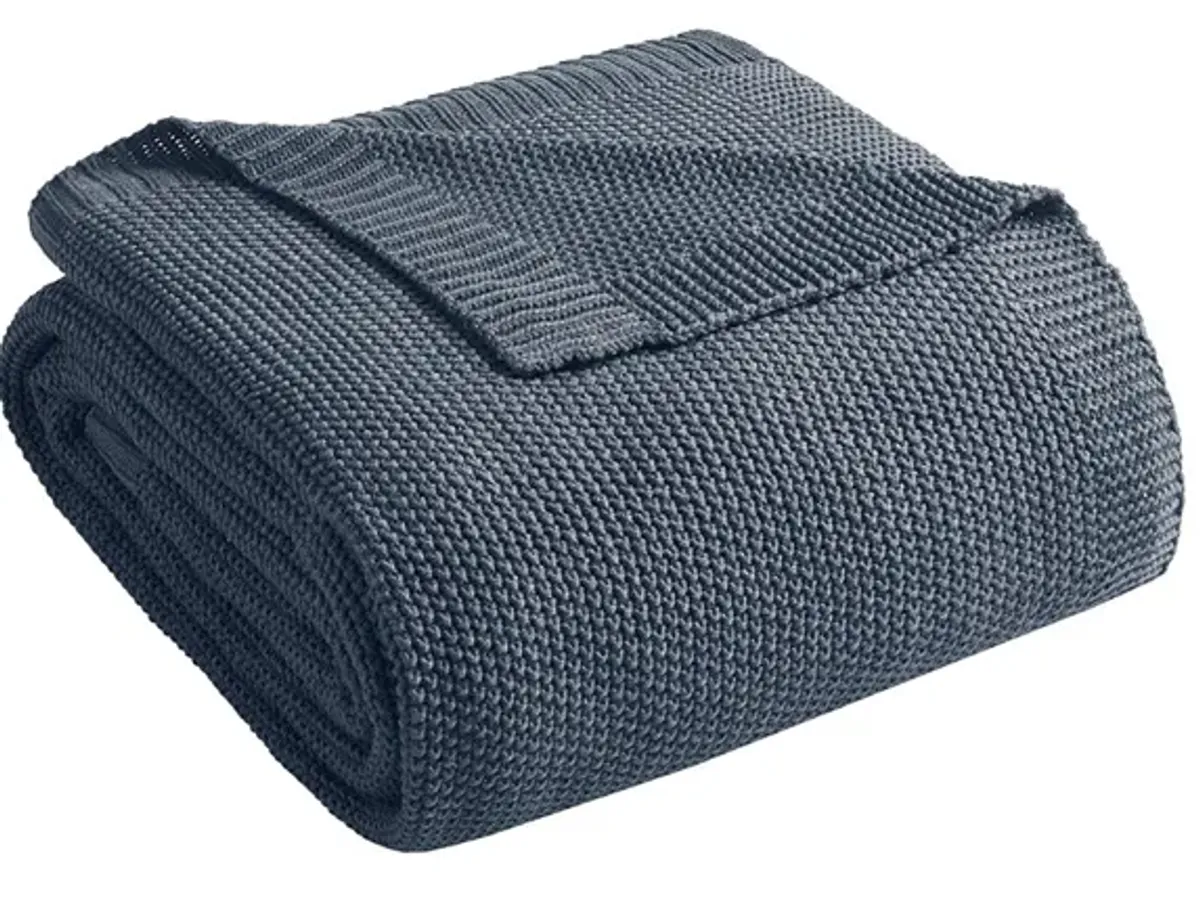 Olliix by INK+IVY Bree Knit Indigo 50" x 60" Throw