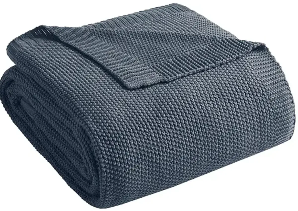 Olliix by INK+IVY Bree Knit Indigo 50" x 60" Throw