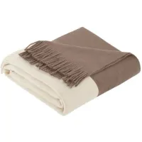 Olliix by INK+IVY Stockholm Taupe 50" x 60" Color Block Faux Cashmere Throw