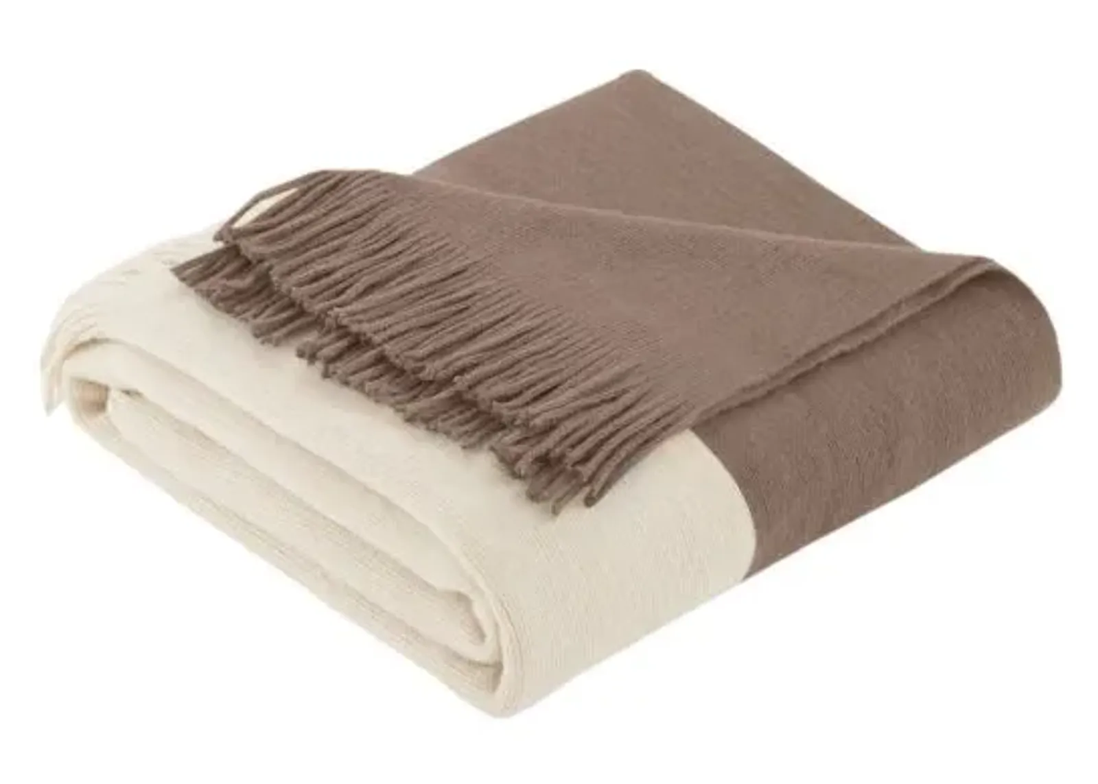 Olliix by INK+IVY Stockholm Taupe 50" x 60" Color Block Faux Cashmere Throw