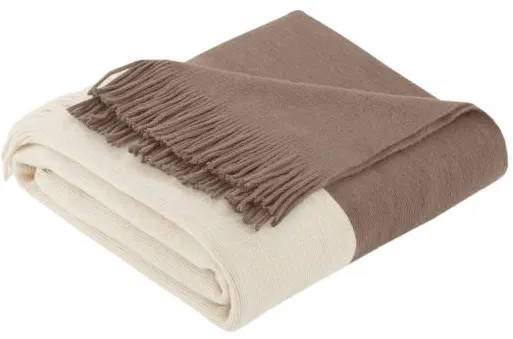 Olliix by INK+IVY Stockholm Taupe 50" x 60" Color Block Faux Cashmere Throw