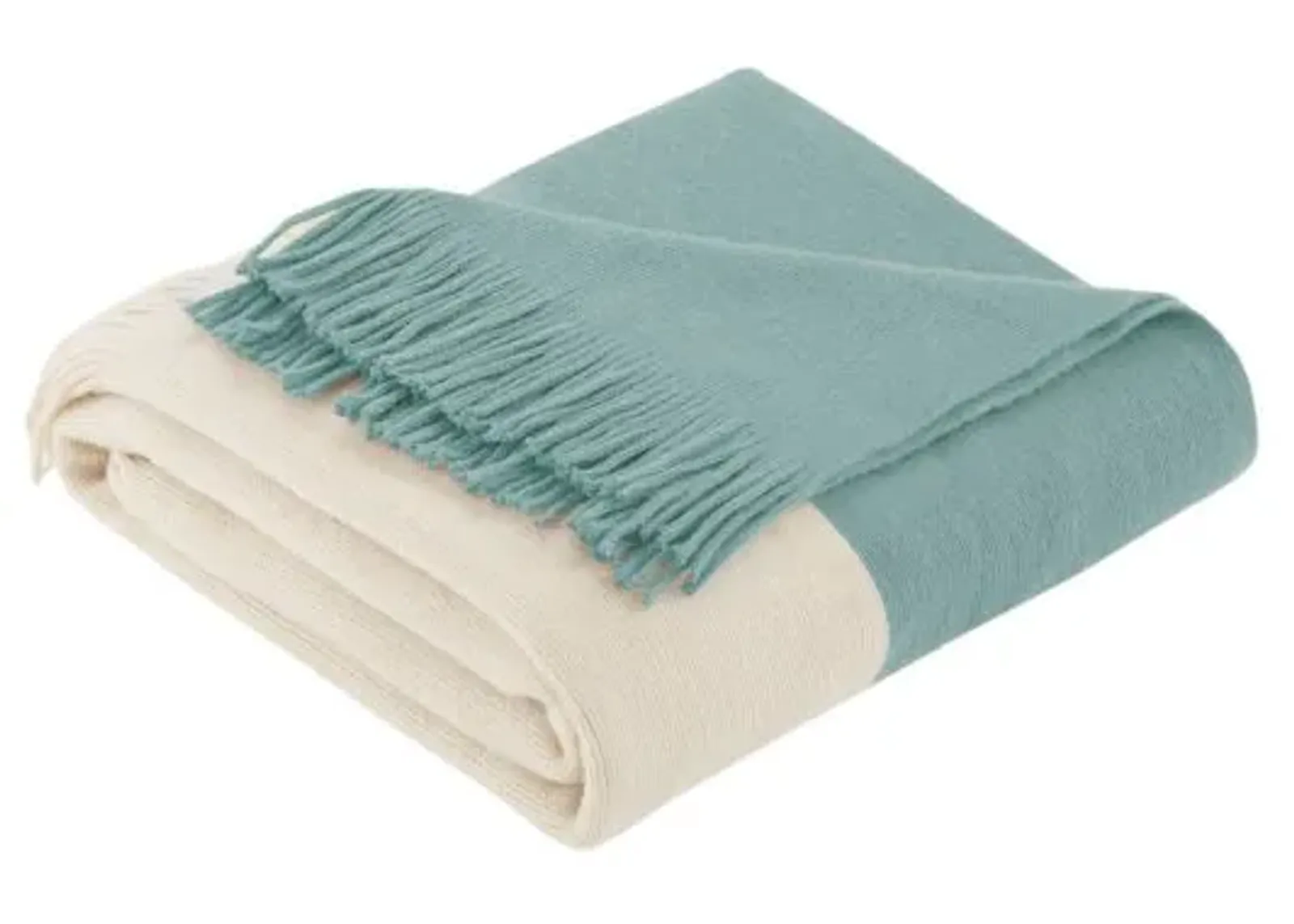 Olliix by INK+IVY Stockholm Aqua 50" x 60" Color Block Faux Cashmere Throw