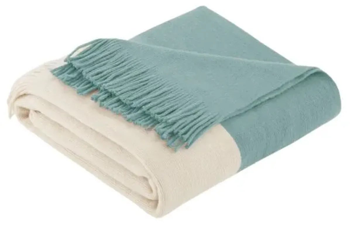 Olliix by INK+IVY Stockholm Aqua 50" x 60" Color Block Faux Cashmere Throw