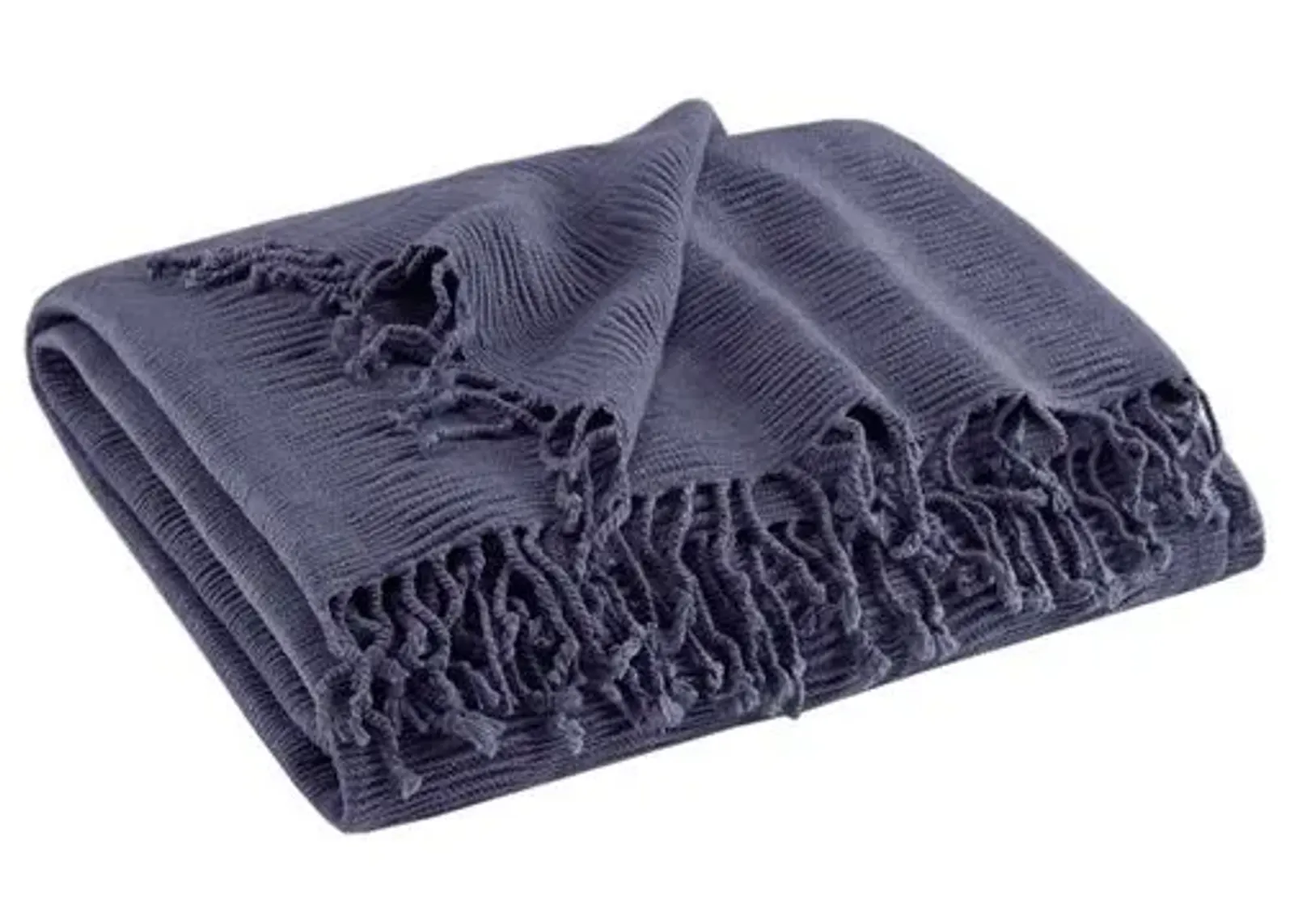 Olliix by INK+IVY Reeve Navy 50" x 60" Ruched Throw