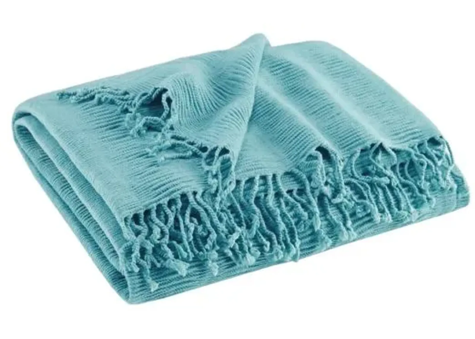 Olliix by INK+IVY Reeve Aqua 50" x 60" Ruched Throw