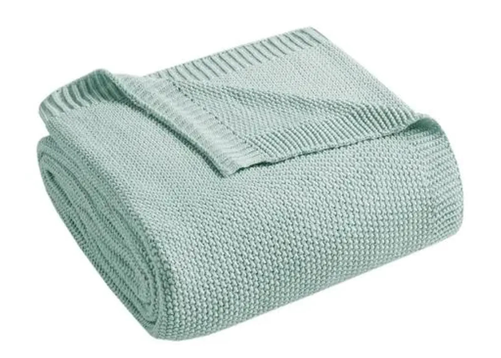 Olliix by INK+IVY Bree Knit Aqua 50" x 60" Throw