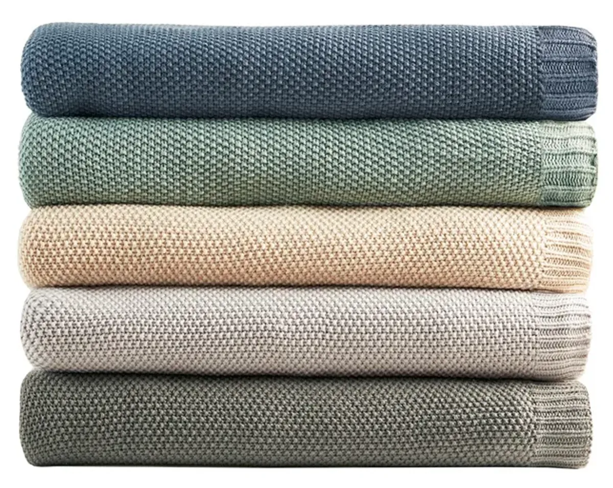 Olliix by INK+IVY Bree Knit Grey Full/Queen Blanket