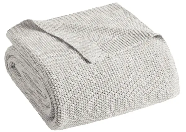 Olliix by INK+IVY Bree Knit Grey Full/Queen Blanket