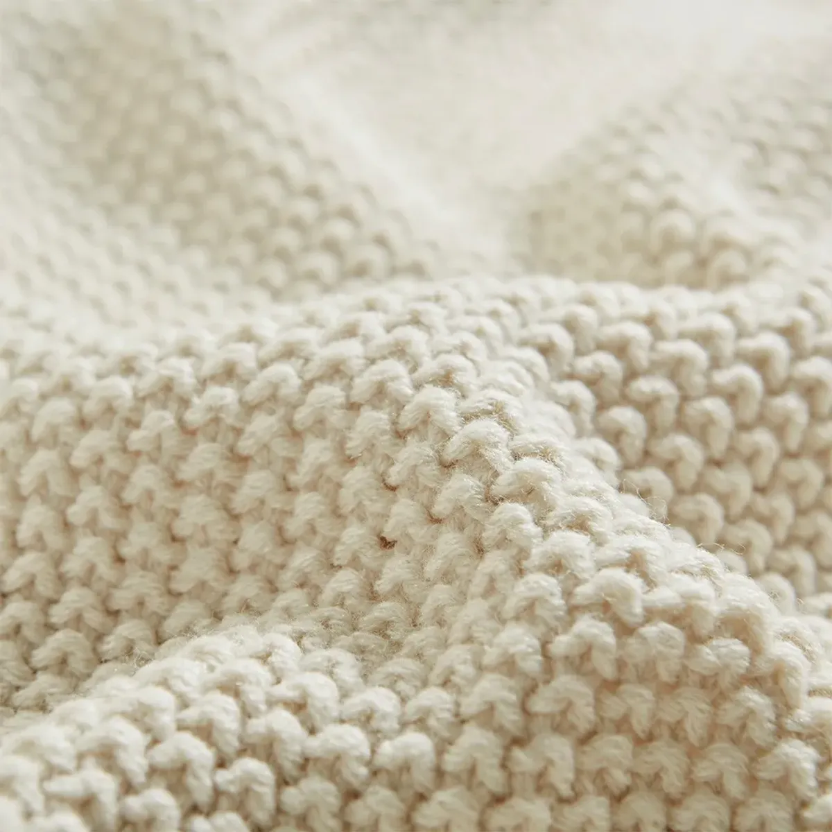 Olliix by INK+IVY Bree Knit Ivory Twin Blanket