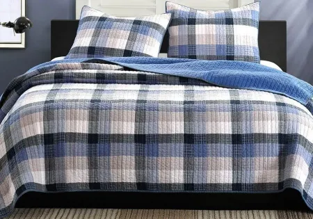 Olliix by INK+IVY Blue King Maddox Coverlet Set