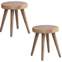 Olliix by INK+IVY Natural Set of 2 Arcadia Dining Stools