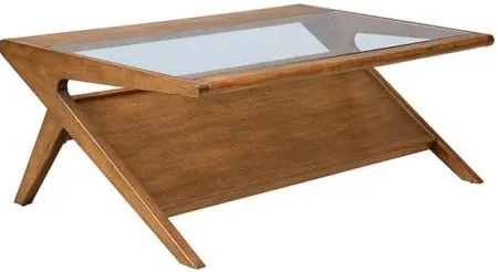 Olliix by INK+IVY Pecan Rocket Coffee Table with Tempered Glass