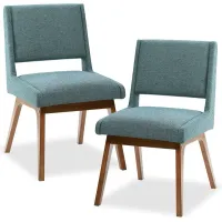 Olliix by INK+IVY Blue Set of 2 Boomerang Dining Chairs