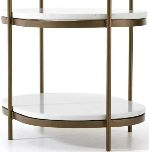 Four Hands Felix  Antique Brass Oval Nightstand