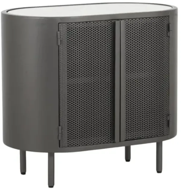 Four Hands Libby Gunmetal/Polished White Nightstand