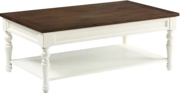 Steve Silver Co. Joanna Mocha Coffee Table with Ivory Base