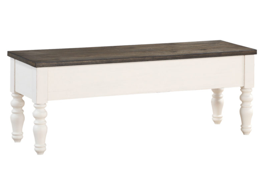 Steve Silver Co. Joanna Ivory/Charcoal Storage Bench