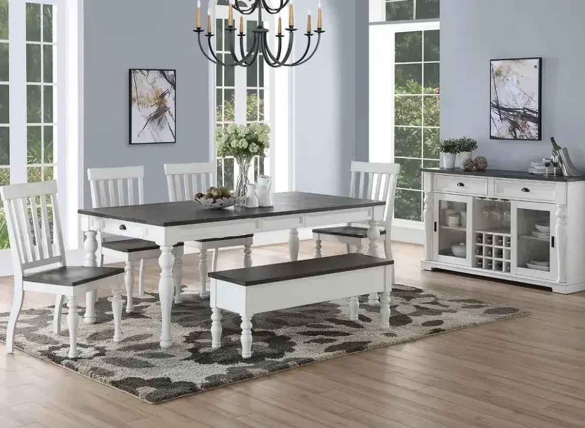 Steve Silver Co. Joanna 5-Piece Charcoal/Ivory Dining Set