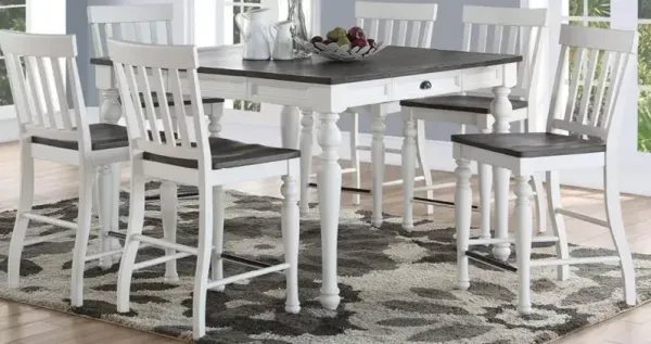 Steve Silver Co. Joanna 9-Piece Dark Oak/Ivory Counter Table Set