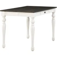 Steve Silver Co. Joanna Mocha Two Tone Counter Height Table with Leaf and Ivory Base