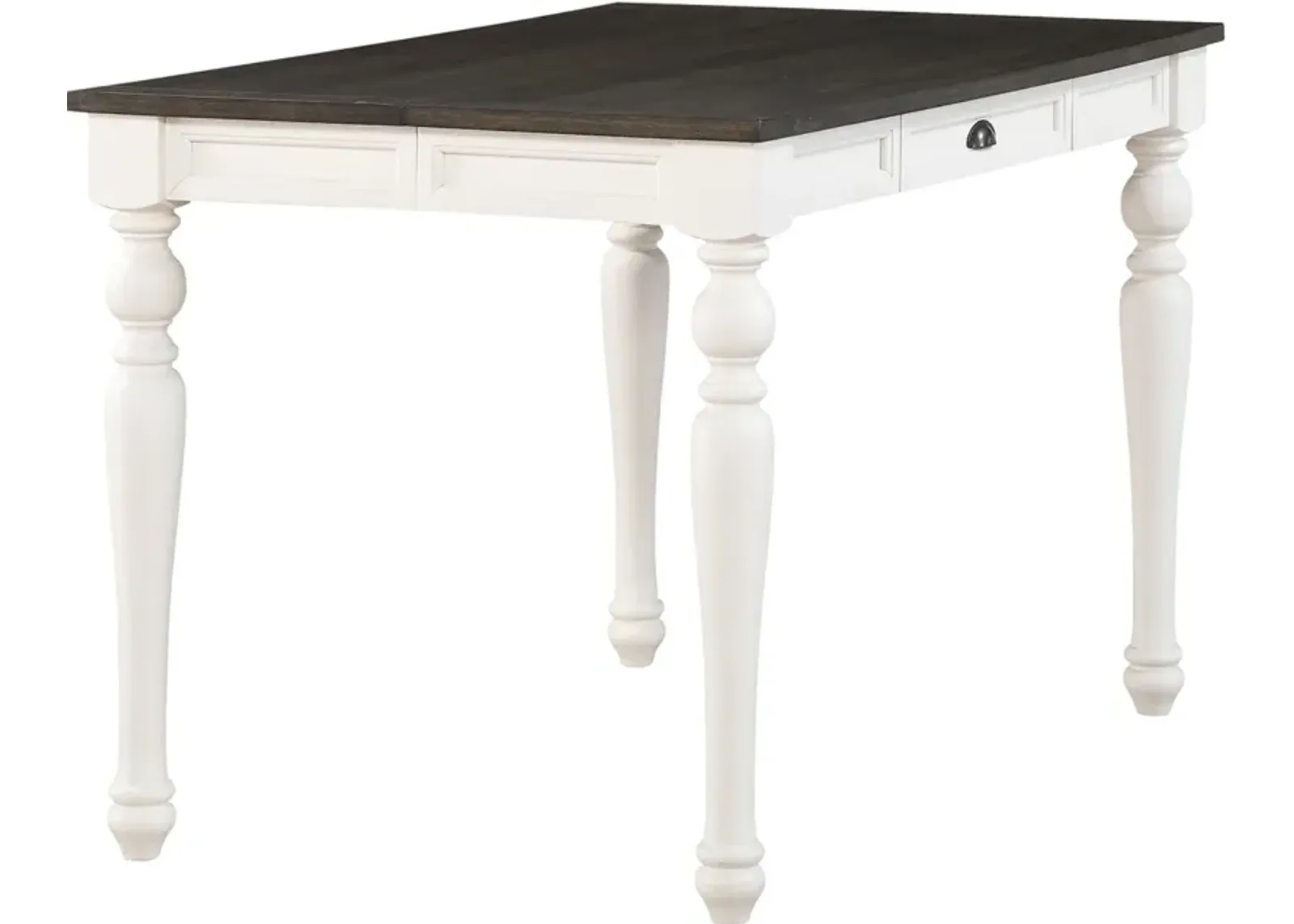 Steve Silver Co. Joanna Mocha Two Tone Counter Height Table with Leaf and Ivory Base