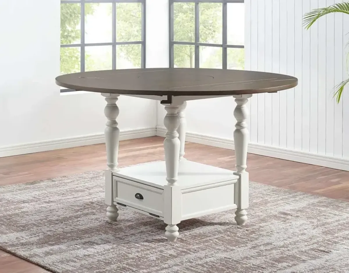 Steve Silver Co. Joanna 5-Piece Ivory/Mocha Round Counter Height Dining Set