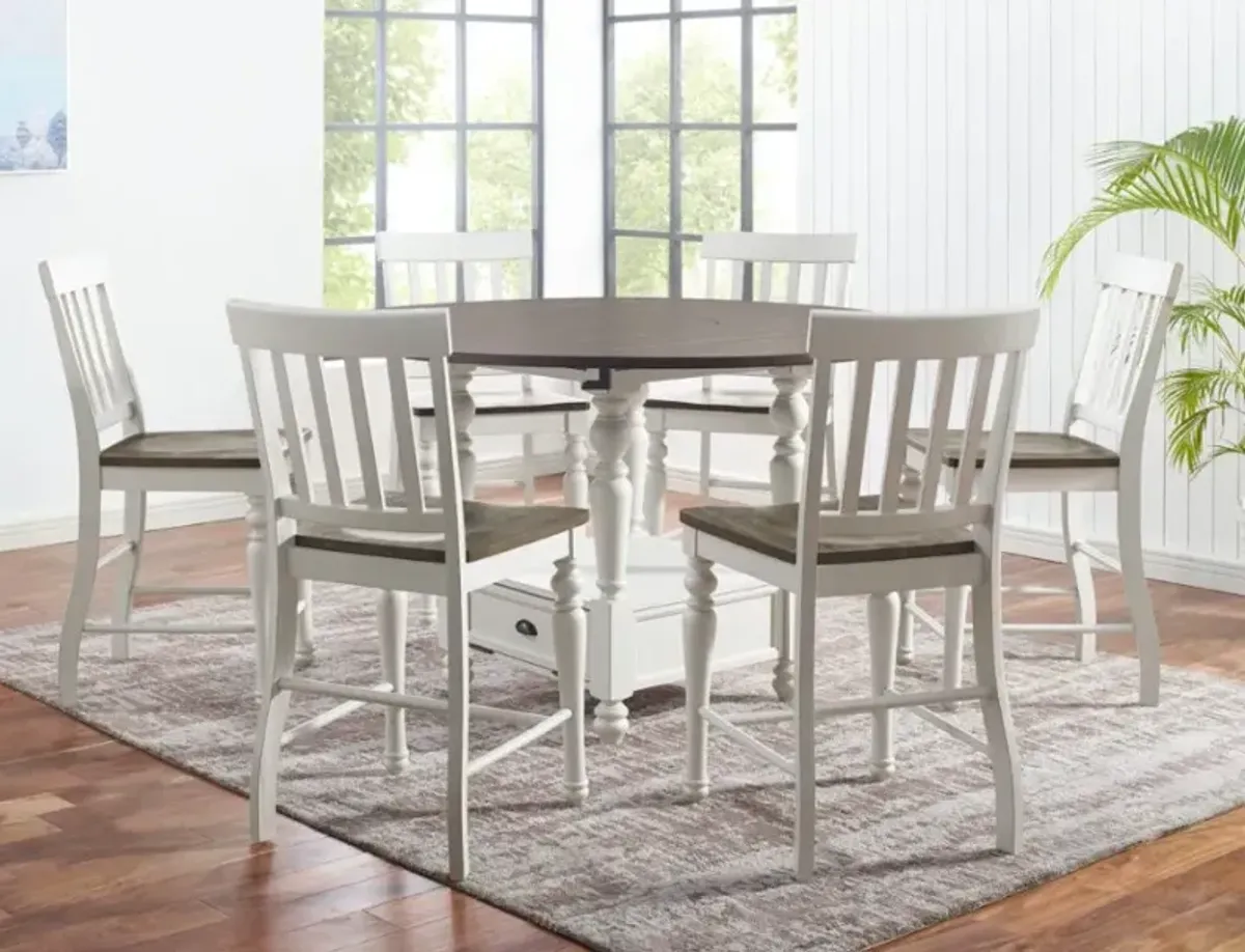 Steve Silver Co. Joanna Mocha Top Round Counter Dining Table with Two Tone Ivory Base