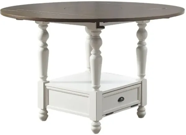 Steve Silver Co. Joanna Mocha Top Round Counter Dining Table with Two Tone Ivory Base