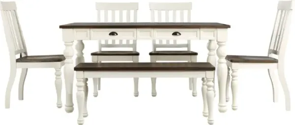 Steve Silver Co. Joanna 6-Piece Ivory/Mocha Dining Set