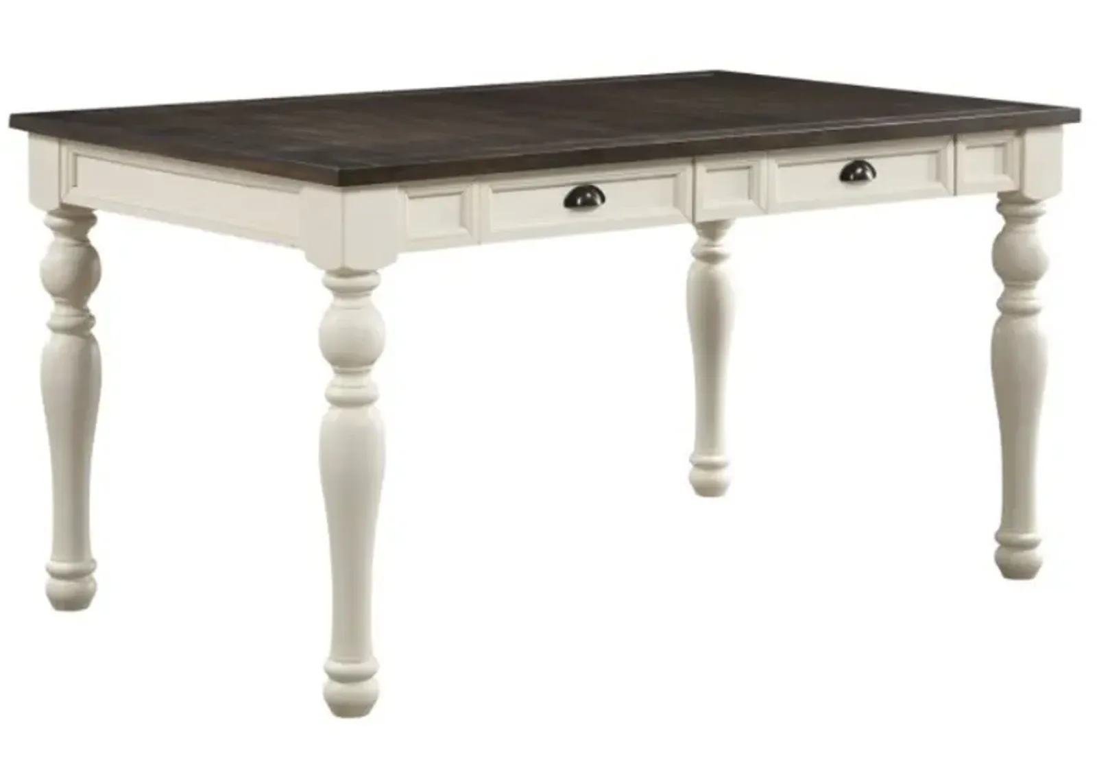 Steve Silver Co. Joanna Mocha 4-Drawer Dining Table with Ivory Base