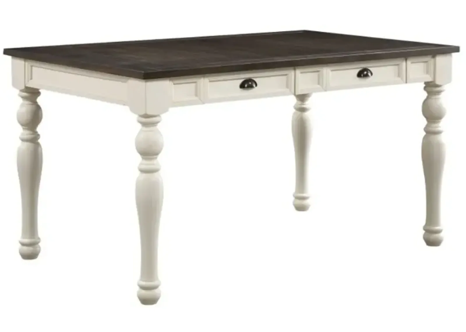 Steve Silver Co. Joanna Mocha 4-Drawer Dining Table with Ivory Base