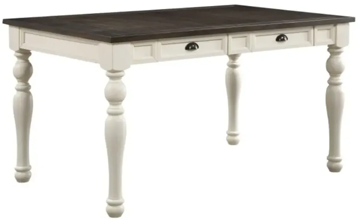 Steve Silver Co. Joanna Mocha 4-Drawer Dining Table with Ivory Base