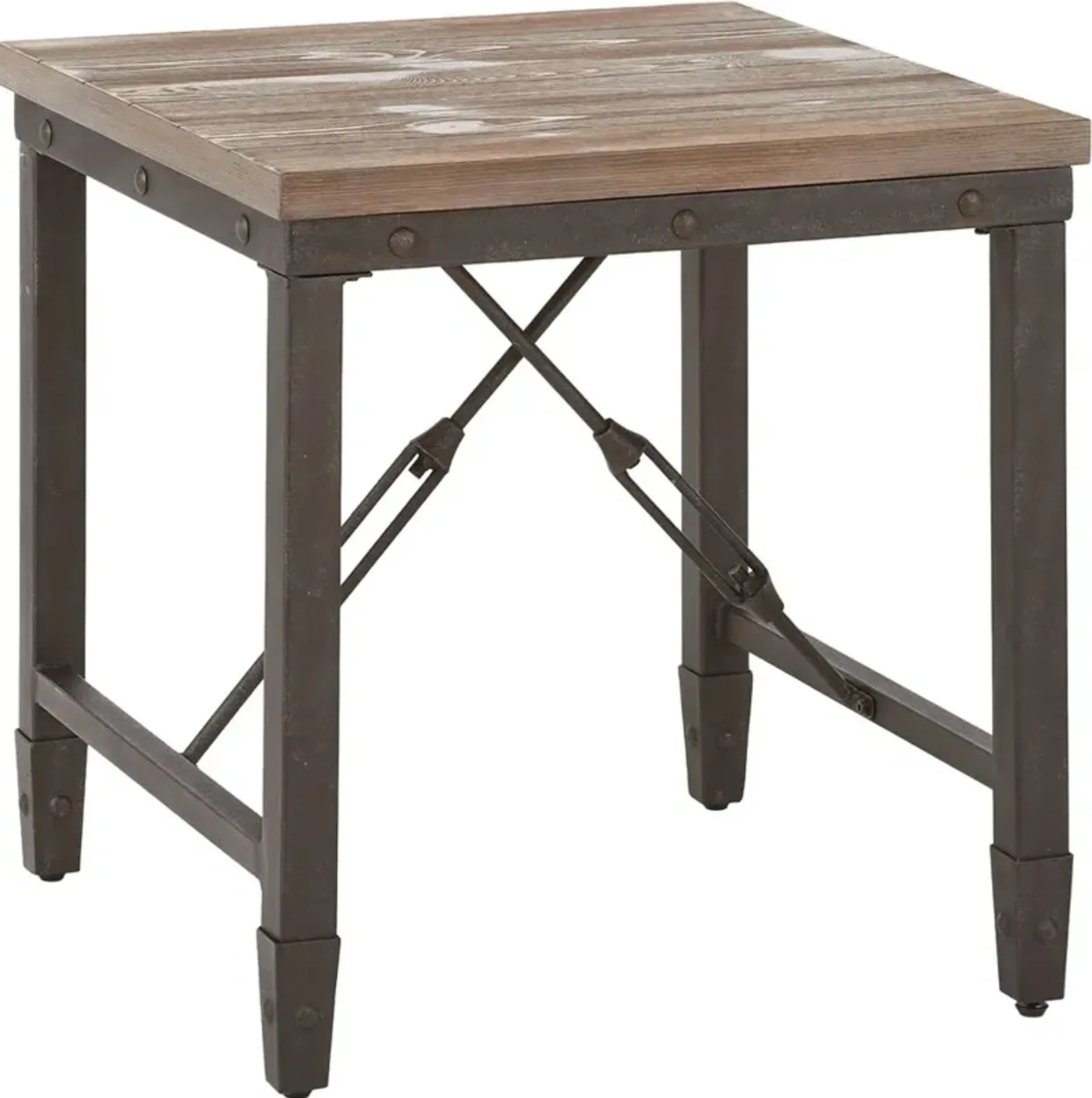 Steve Silver Co. Jersey Antiqued Tobacco End Table with Brown Base