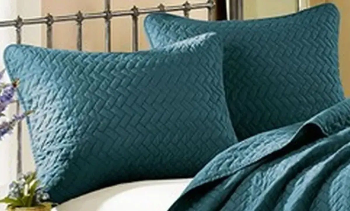 Olliix by Hampton Hill Peacock King Velvet Touch Coverlet Set