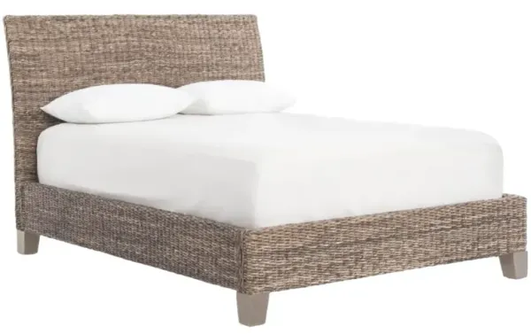 Four Hands Banana Leaf Gray Wash King Panel Bed