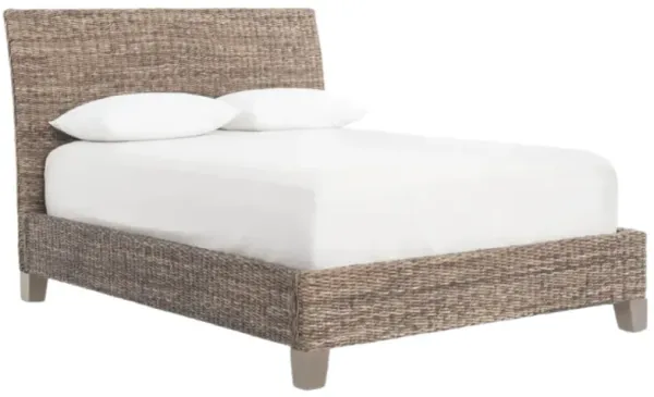 Four Hands Banana Leaf Gray Wash Queen Panel Bed