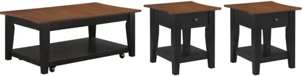Steve Silver Co. Joplin 3-Piece Ebony/Walnut Lift-Top Table Set