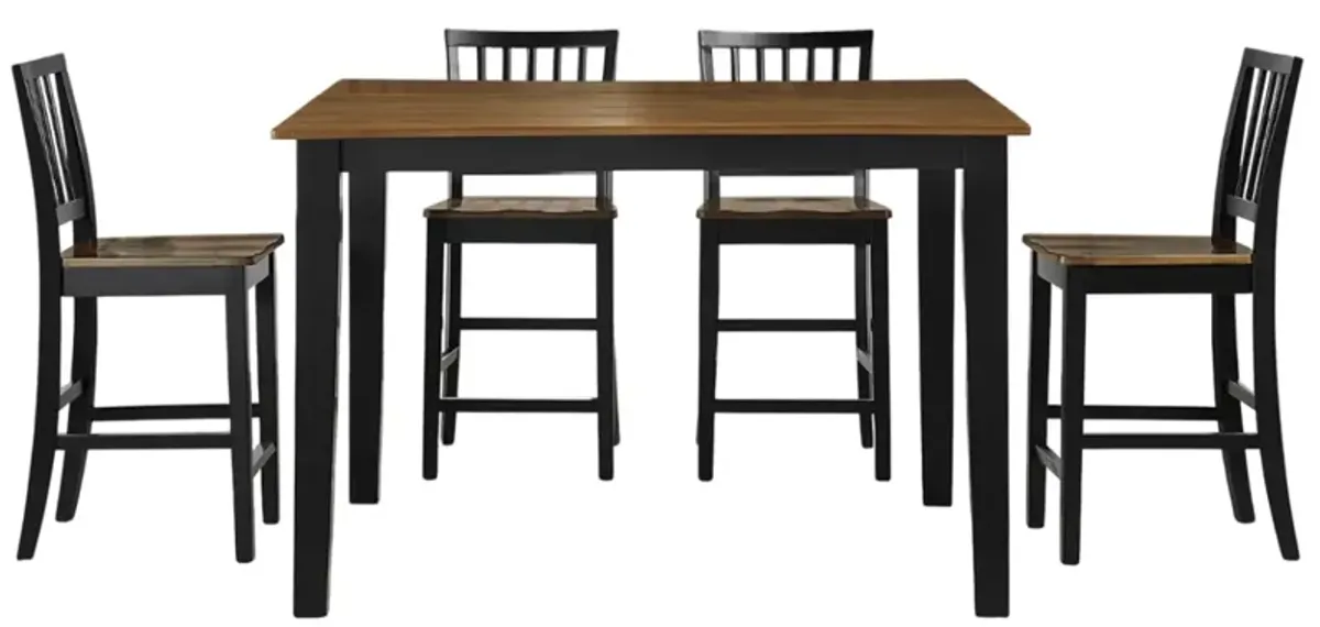 Steve Silver Co. Joplin 5-Piece Ebony/Walnut Counter Dining Set