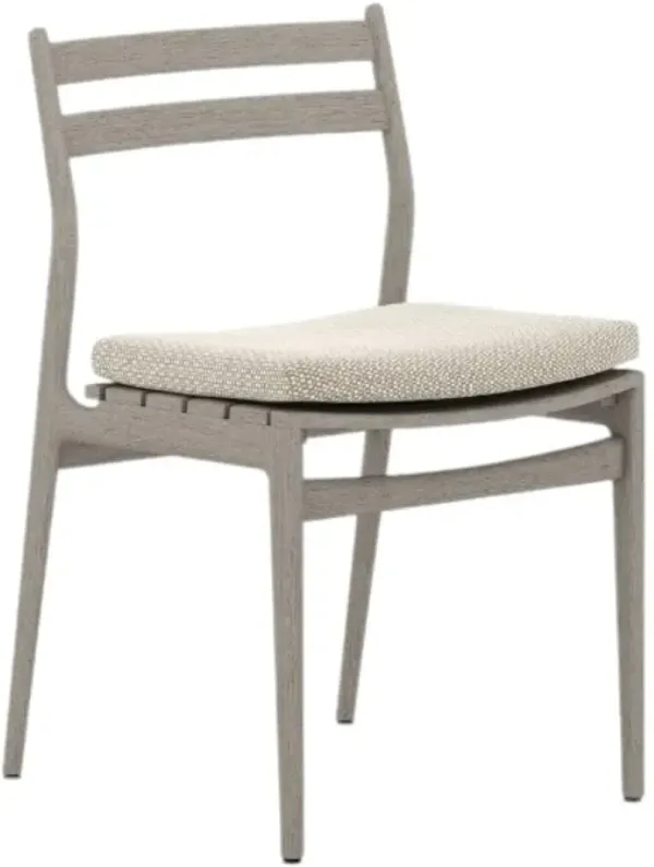 Four Hands Atherton Faye Sand/Weathered Gray Wooden Outdoor Dining Side Chair