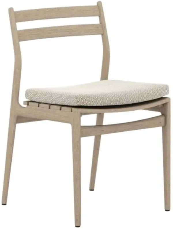 Four Hands Atherton Faye Sand/Washed Brown Fabric/Wooden Outdoor Dining Chair