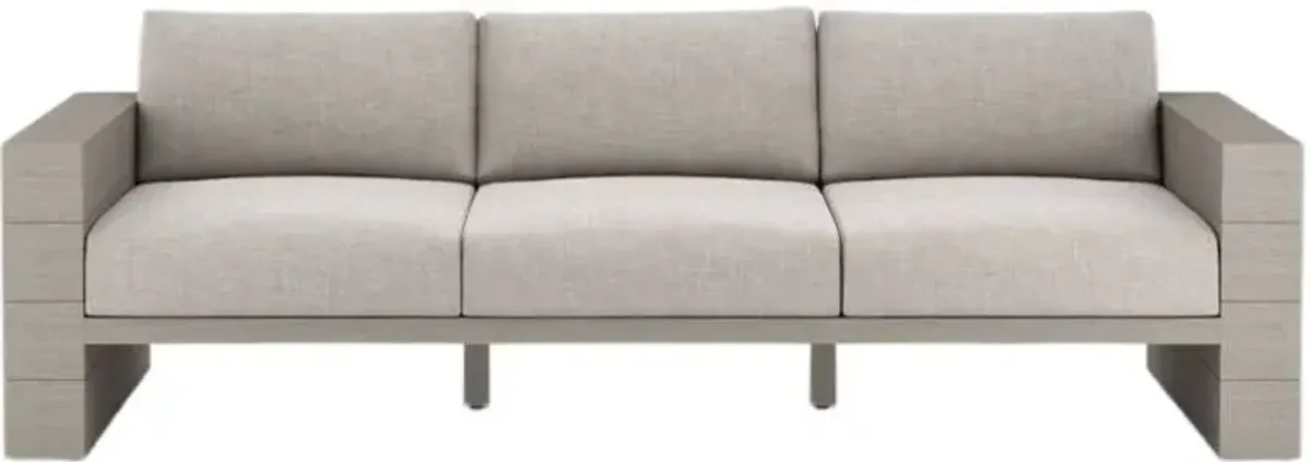 Four Hands Leroy Stoned Gray/Weathered Gray Fabric/Wooden Outdoor Sofa