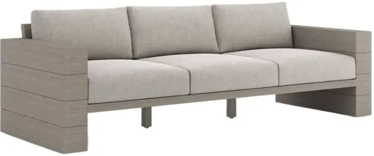 Four Hands Leroy Stoned Gray/Weathered Gray Fabric/Wooden Outdoor Sofa