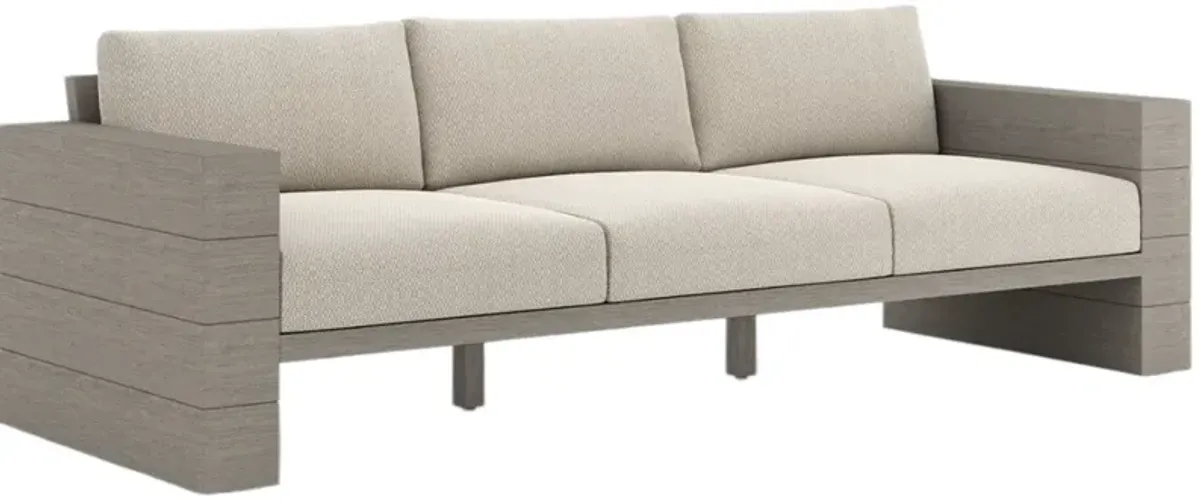 Four Hands Leroy Faye Sand/Weathered Gray Wooden Outdoor Sofa