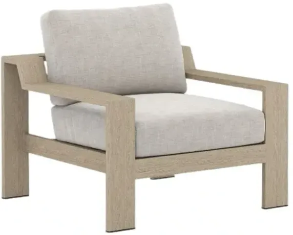 Four Hands Monterey Stone Gray/Washed Brown Fabric/Wooden Outdoor Accent Chair