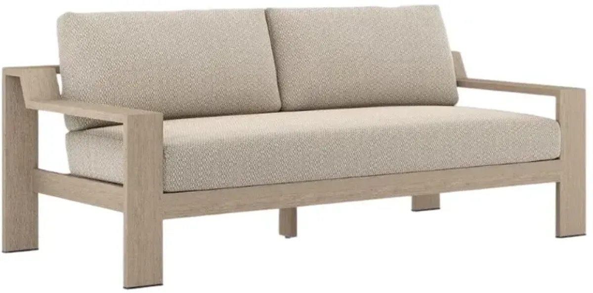 Four Hands Monterey Faye Sand/Washed Brown Fabric/Wooden Outdoor Sofa